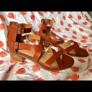 Torrid cognac Strappy Block Heel size 9W